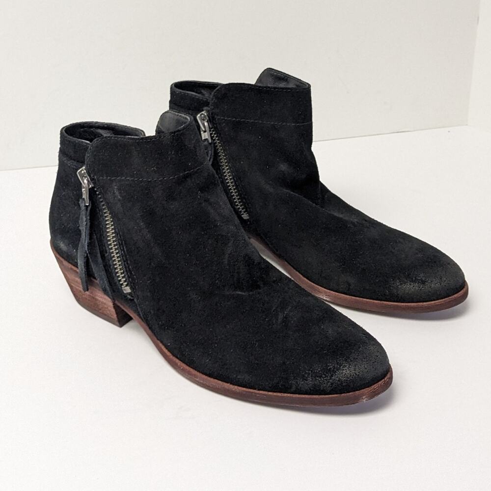 Sam Edelman Packer Ankle Boots, Black Suede, Womens 6 M